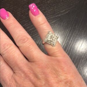 Elegant Silver Diamond Ring